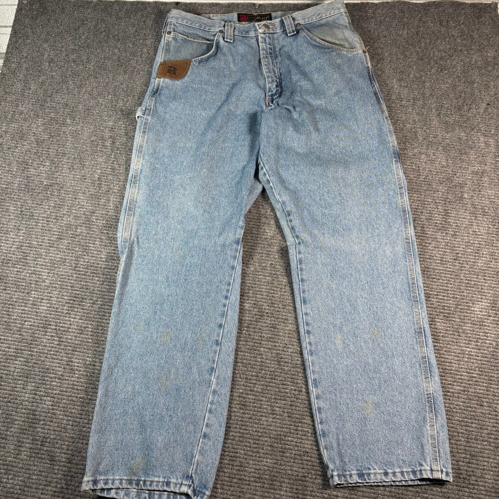 Vtg Wrangler Riggs Workwear Carpenter Pants Mens 36x32 Blue Good DuraShield 5864